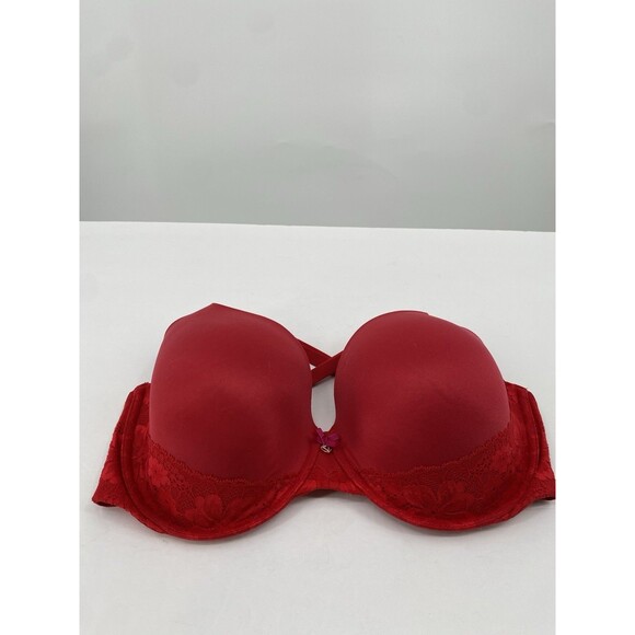 Victoria's Secret Body By Victoria Lined Perfect Coverage Bra Red 38DD - Picture 1 of 7